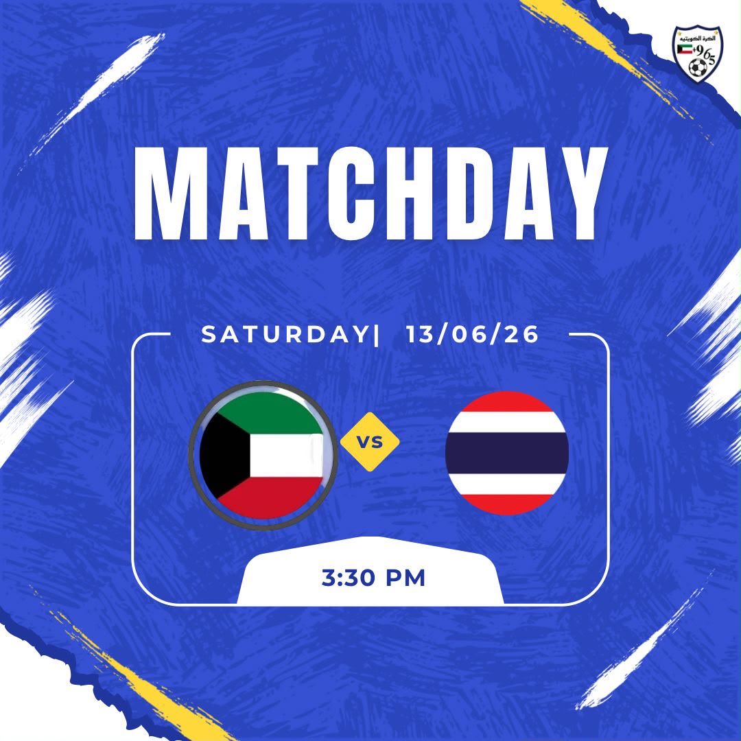 BlueWave_q8's tweet photo. #Match DAY
• ⚽ |الكويت vs تايلاند 
• 🗓 |   الجمعة 5 يونيو 
• 🏆 |  وديه
• 🏟️ |استاد راجامانغالا الوطني
• 🕕 |3:30
• 📺 | كويت سبورت https://t.co/iC8ykCpG1S