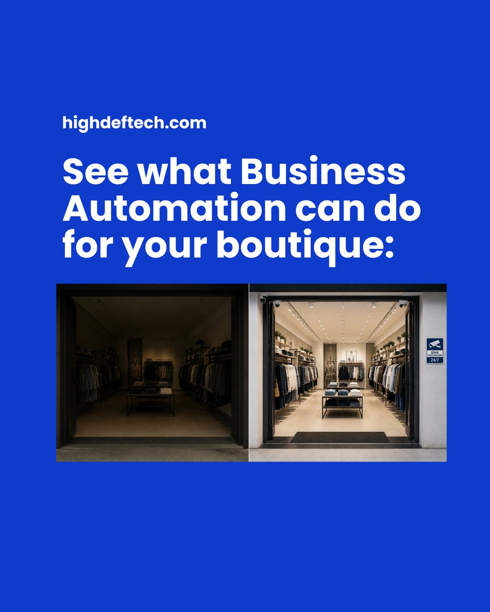 HighDefHDT's tweet photo. Imagine setting your store’s lighting, music, and security system with just a single tap. High Def Technologies Inc. helps boutiques create an inviting shopping experience while keeping the property fully secure day and night.

Ready to modernize your shop? https://t.co/MIUwxgTRgn
