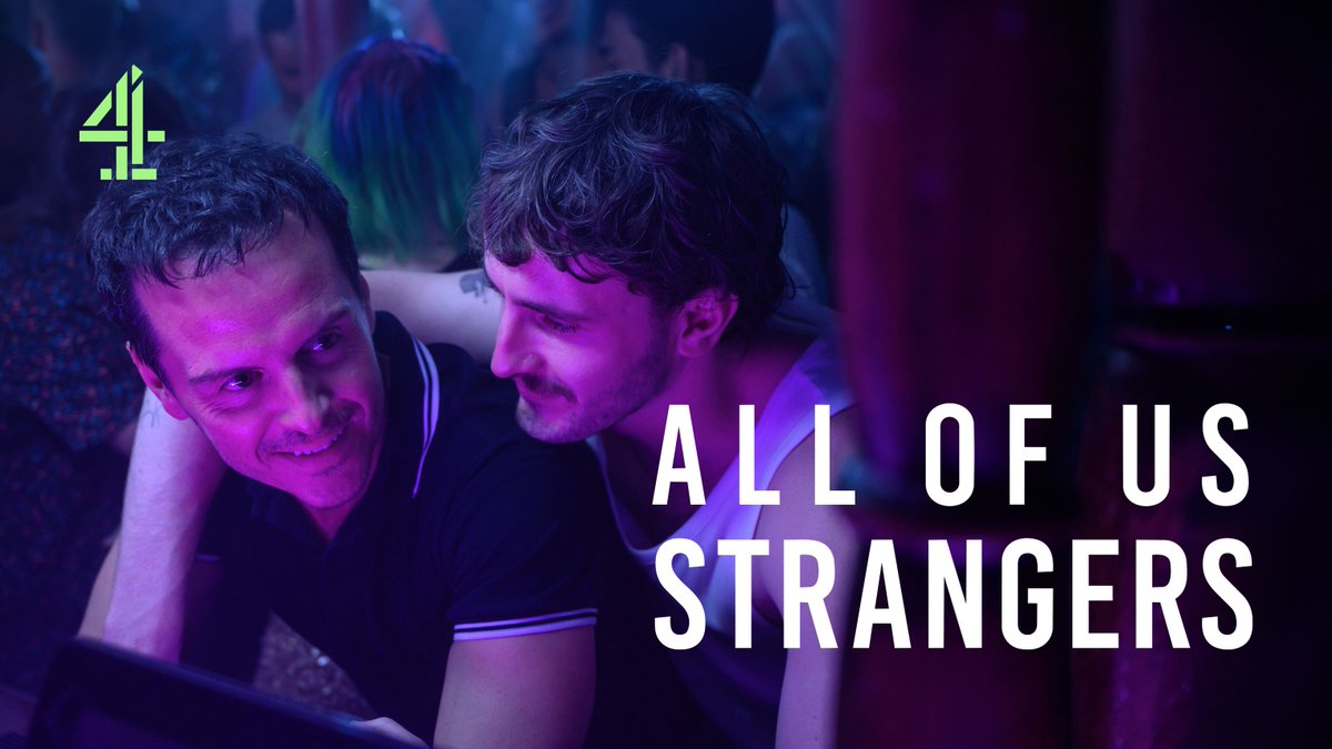 4Viewers's tweet photo. Andrew Scott and Paul Mescal star in Andrew Haigh's haunting romance about a lonely screenwriter who gets the chance to talk to his dead parents as he starts a new relationship. #AllOfUsStrangers comes to @Channel4 tonight at 10pm https://t.co/UzeoECxnRS