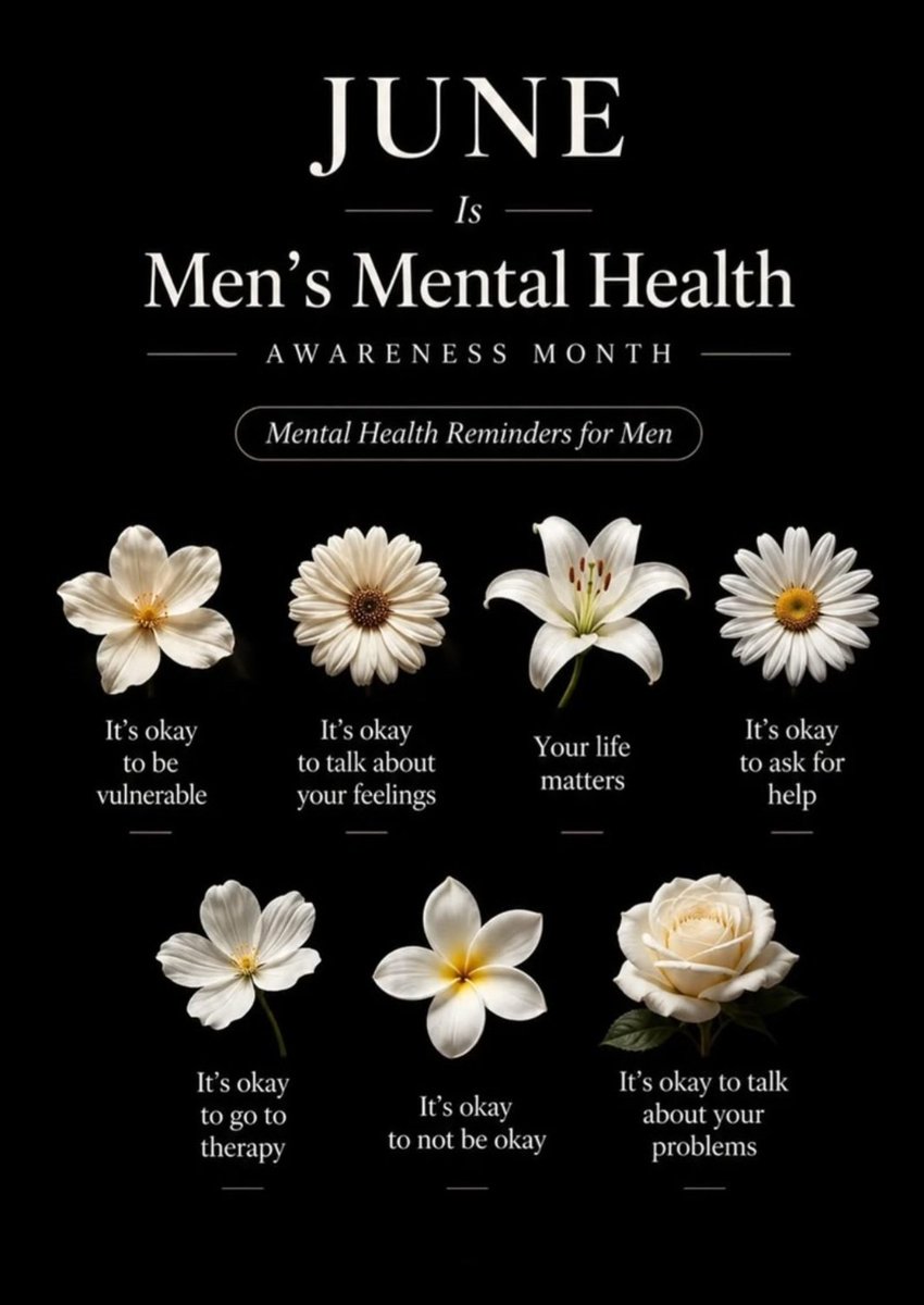 CarolKNdilima's tweet photo. Dear Men,

Over the years, I've had the privilege of working with men through the different spaces, whether with young people, families, entrepreneurs, or communities. I've seen how much pressure many men carry every single day.

One thing I've learned is that while society often expects men to be strong, resilient, and always in control, very few people stop to ask what happens when the weight becomes too much to carry alone.

Behind the smiles, the leadership, the provision, and the strength, there are often silent battles, pressure, anxiety, fear, disappointment, and exhaustion. Many men carry these burdens quietly because they've been taught that vulnerability is weakness.

As we observe Men's Mental Health Awareness Month, I want to remind every man reading this that your mental health matters too.

It's okay to be tired.
It's okay to not have all the answers.
It's okay to ask for help.
It's okay to lean on others when life feels heavy.

Strength is not found in suffering in silence. Sometimes the strongest thing you can do is speak up, reach out, and allow others to walk the journey with you.

To every man carrying more than the world knows: you are seen, you are valued, and you do not have to carry it all alone 💙

#MensMentalHealth #MentalHealthMatters #BreakTheStigma #DearMen #YouAreNotAlone