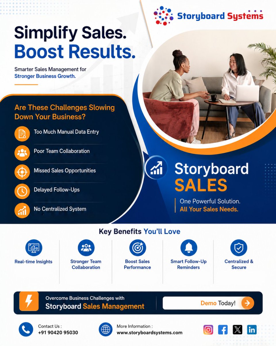vcidex's tweet photo. 🚀Simplify Sales. Boost Results. Grow Faster with Storyboard Sales!

Still managing sales through spreadsheets, WhatsApp chats, and manual follow-ups?

📞+91 90420 95030 | 🌐https://t.co/Mt2wTtzA89

#storyboard #salesmanagement #storyboardsystems #businessgrowth #growyourbusiness https://t.co/EoDTTb2GLZ