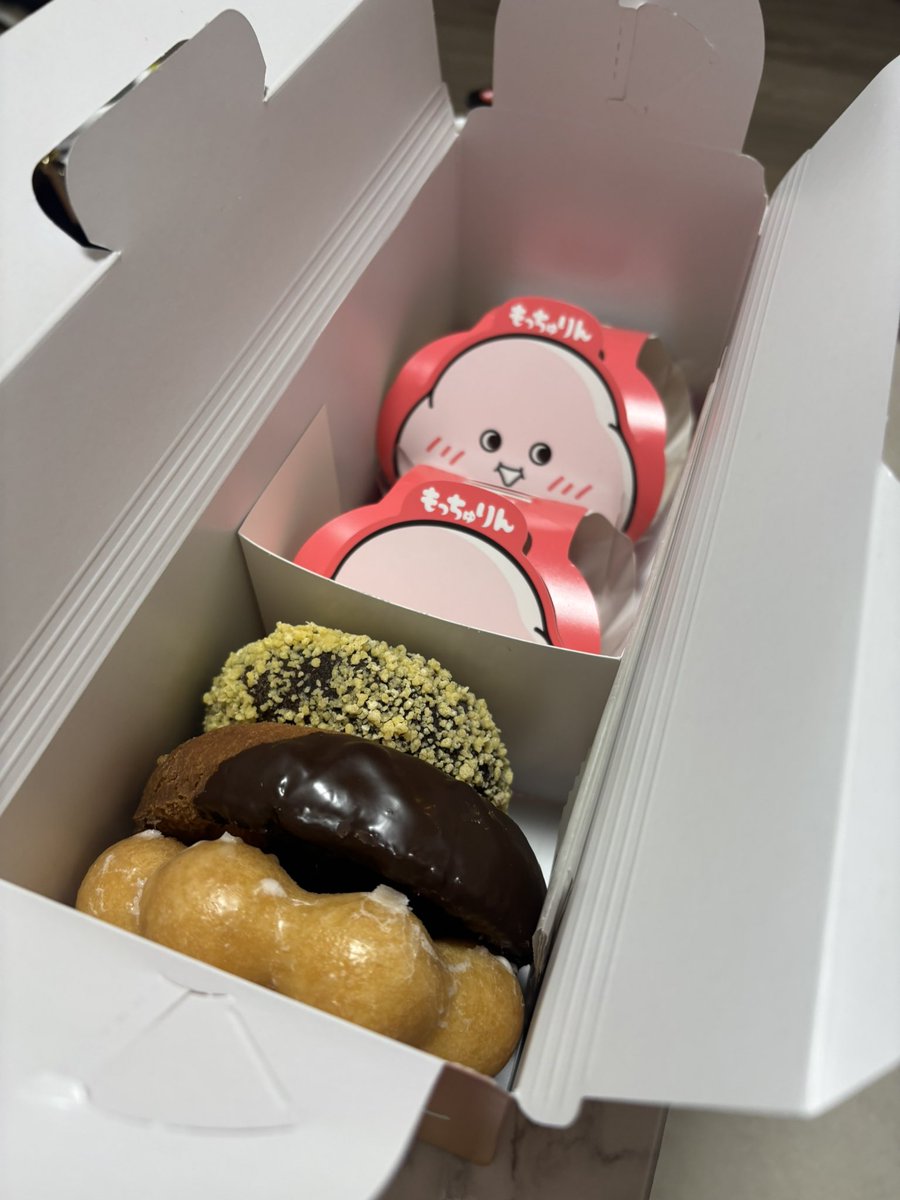 HRyoma's tweet photo. 普通のドーナツ食べようと思ったら行列できてて並んだらなぜかもっちゅりんが買えた https://t.co/eCnV4Sci12