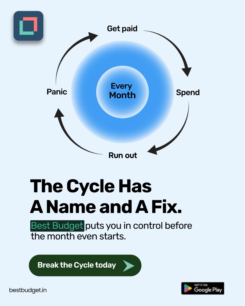 BestBudget_'s tweet photo. Every single Month.😅💸
Get paid → spend → run out → panic → repeat 🔁
Sound familiar? Best Budget breaks the cycle before it starts.

Download Now → https://t.co/yvnPBhFVuu

#BudgetingTips #PersonalFinance #PaycheckToPaycheck #BreakTheCycle #MoneyStress #ZeroBasedBudgeting https://t.co/p6EYwvOxWp
