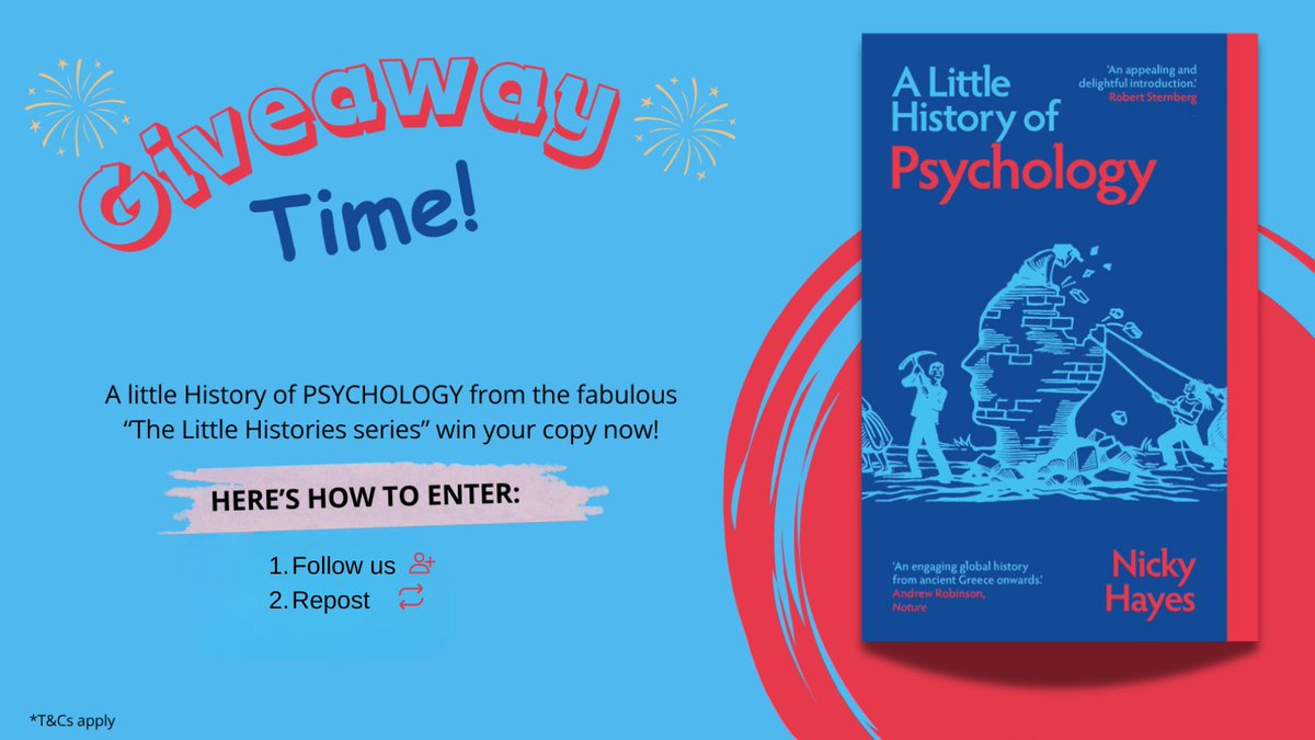BOOKSetc_online's tweet photo. 🎉 GIVEAWAY 🎉

We're giving away a copy of A Little History of Psychology, courtesy of @YaleBooks ! 📚

Explore how our understanding of the human mind has evolved, and the discoveries still waiting to be made.

To enter: Follow/repost.
T&amp;Cs apply: https://t.co/8hMY4ODza2 https://t.co/7SFBeWyRjC