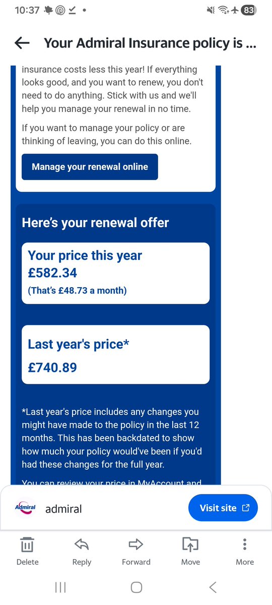 LORDLJS's tweet photo. @hewantswealth Funnily enough, had mine this morning.
Car and van, surprised it went down!

I worked in Motor Insurance for 15 years (albeit not sales) so shop around each year but think i'll struggle to beat it. https://t.co/OS9Vfs025r