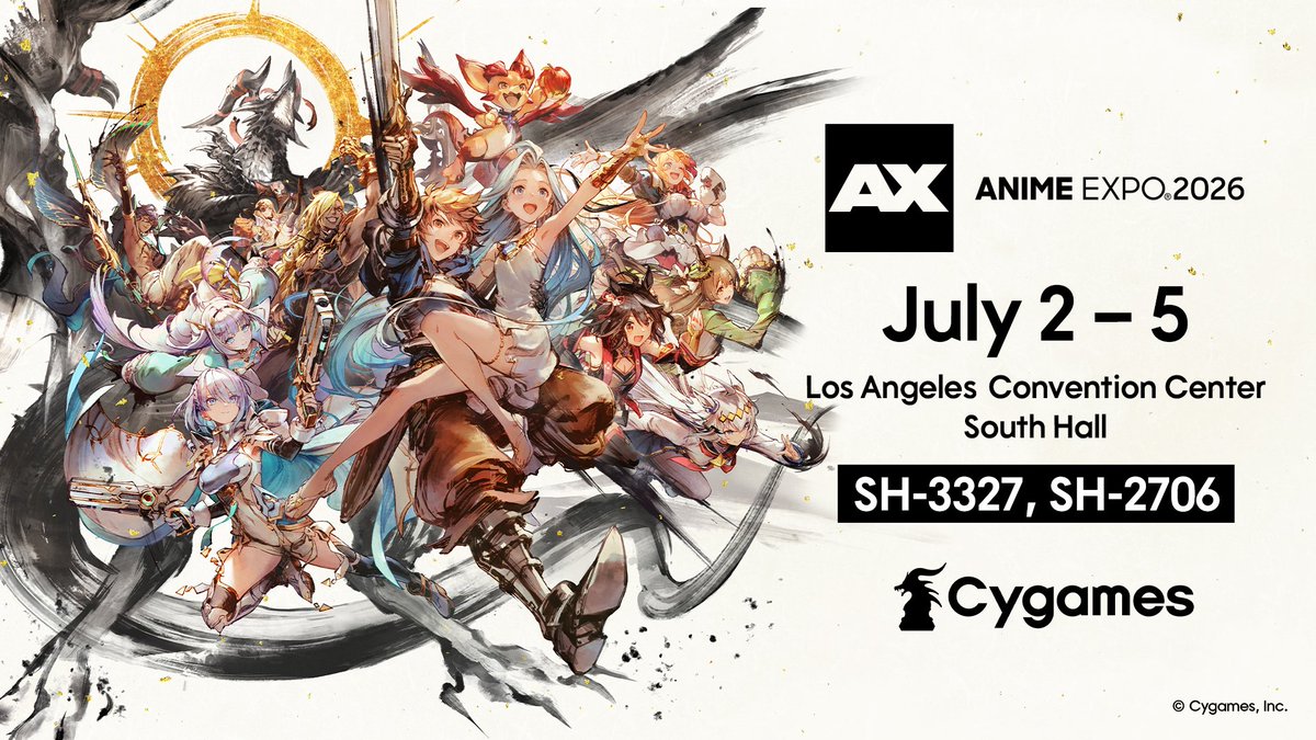 Cygames_EN's tweet photo. Cygames is returning to Anime Expo this year! 🎉

⚔️ Granblue Fantasy: Relink - Endless Ragnarok demo
🎀 Official Granblue Fantasy cast appearance
🎤 Stage shows: Umamusume: Pretty Derby, Shadowverse: Worlds Beyond, GBVSR, and Endless Ragnarok!
🛍️ Exclusive CyStore merch https://t.co/uHpphQugfy
