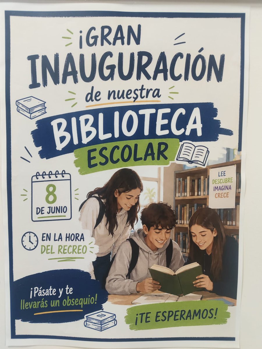 CDecroly's tweet photo. mañana, 8/06 inauguración de nuestra biblioteca escolar, en la hora del recreo
¡Te esperamos! https://t.co/bv18nybfXJ