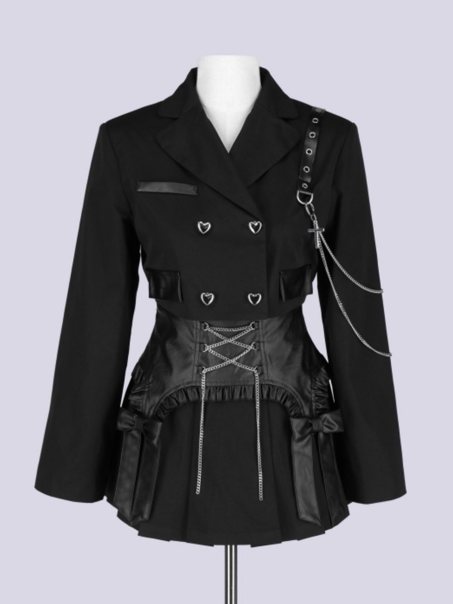 🖤IMVAL🖤 Cut-out Jacket & Skirt Set