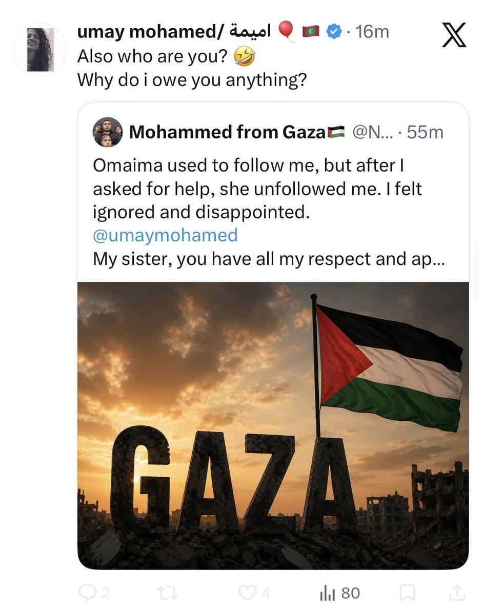 MissRinaIdrus's tweet photo. If this lady can laugh at Palestinians this way publicly, imagine the things she’s saying about Palestinians who crossed her in her private group chat, you know, the one where she activates all the troll accounts to attack Palestinians and pro Palestinians on her behalf. https://t.co/rhCbM4bmdQ