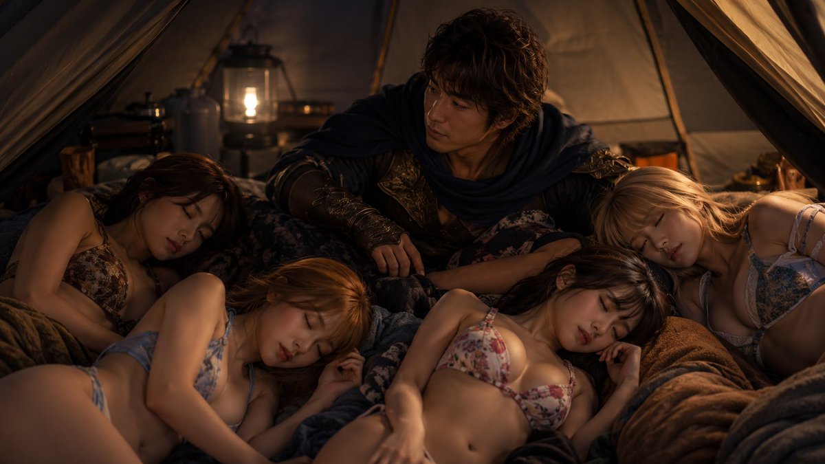 okikuaidouga's tweet photo. ハーレムパーティーの男勇者、全員にあぶない水着を装備させてテントで野営する

  #GPTImage #AI美女 #AIグラビア #AIart https://t.co/ds1WjO5p1H