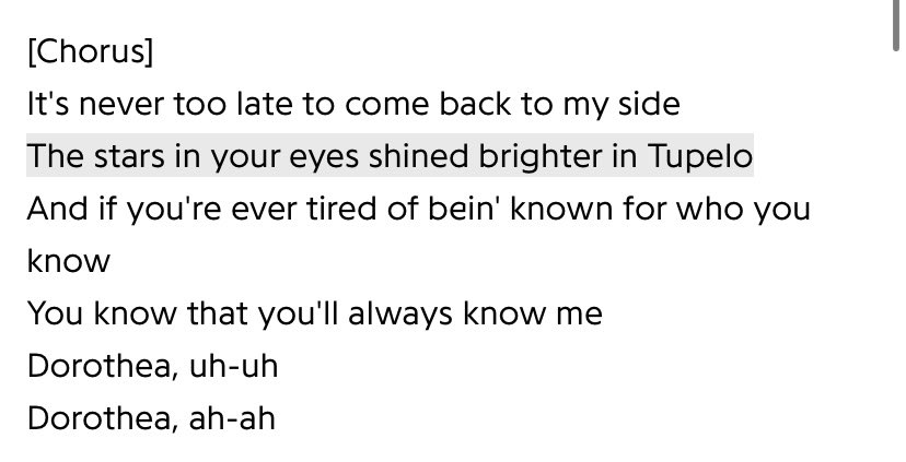 taylorintupelo's tweet photo. am i the only who feels like ‘i knew it, i knew you’ perfectly captures the pov from the speaker in dorothea? this entire song feels like it‘s the answer to the question: “but are you still the same soul i met under the bleachers?” now the speaker finally knows :’) https://t.co/KOHujLX5lw