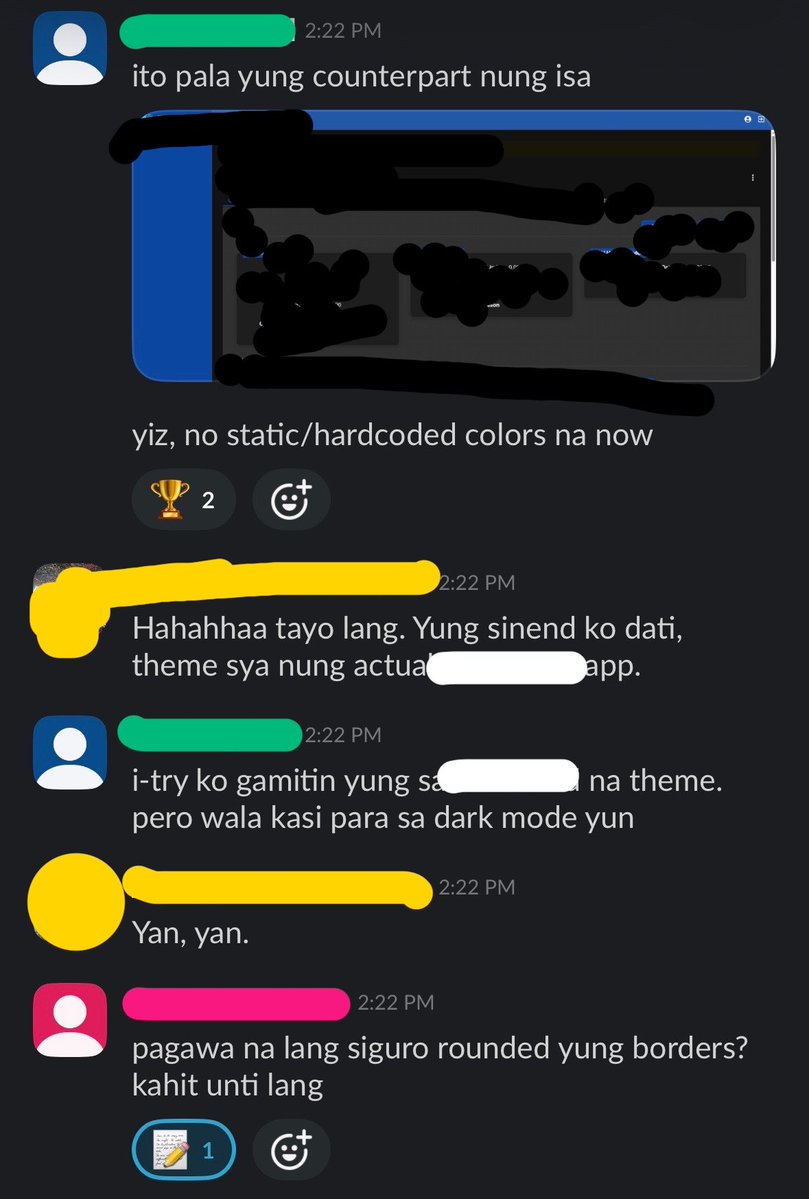 bbwriter1's tweet photo. actually, kasalanan ko naman bakit sobrang liwanag ng monitor (100% brightness). since i work on design and FE devt, need ko talaga makita nang malinaw yung colors kasi merong #.ffffff at #.f4f7f9 na kung ‘di maliwanag ‘to, ‘di ko mapapansin
Hi
so ito na ang reveal sa team!! + https://t.co/Kd4urnfOU0