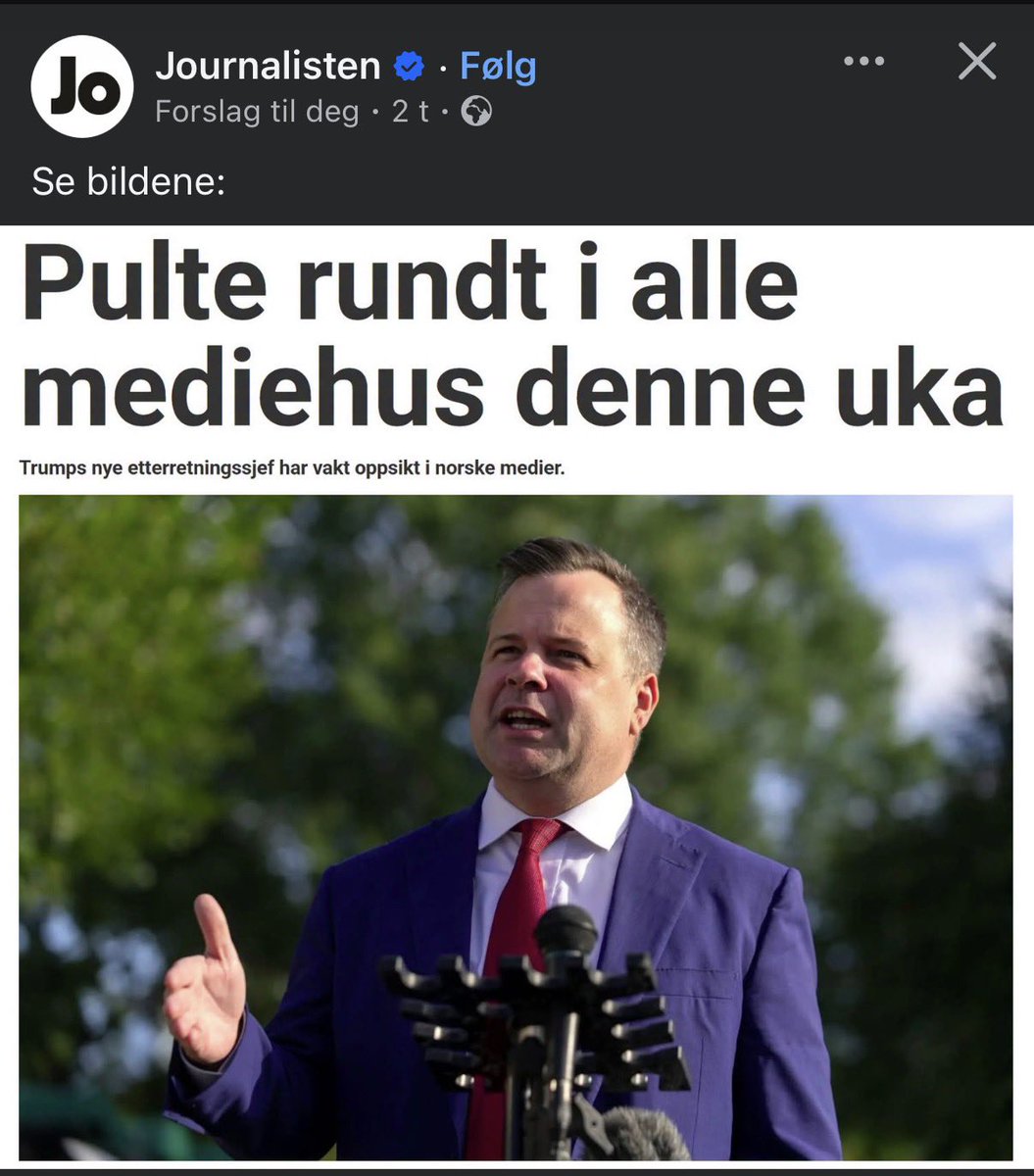 OleOestlid's tweet photo. Godt bilde av nivået på norsk journalistikk om dagen. https://t.co/3V2rYcHWub