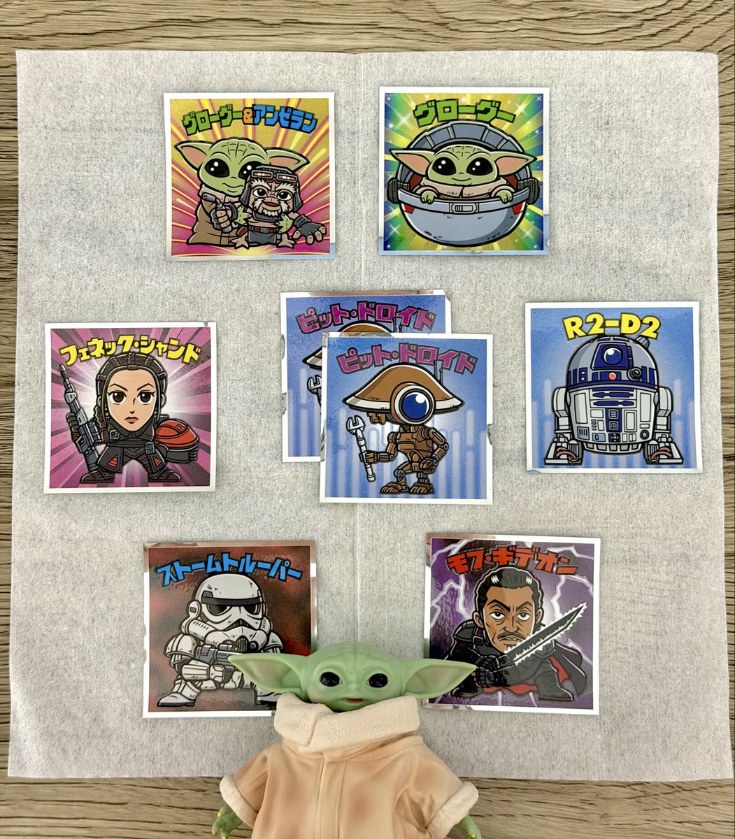 she___na's tweet photo. スターウォーズのビックリマンチョコ
マンドー1人も出なくてちょっと寂しい😞 https://t.co/5p4C3UebQc