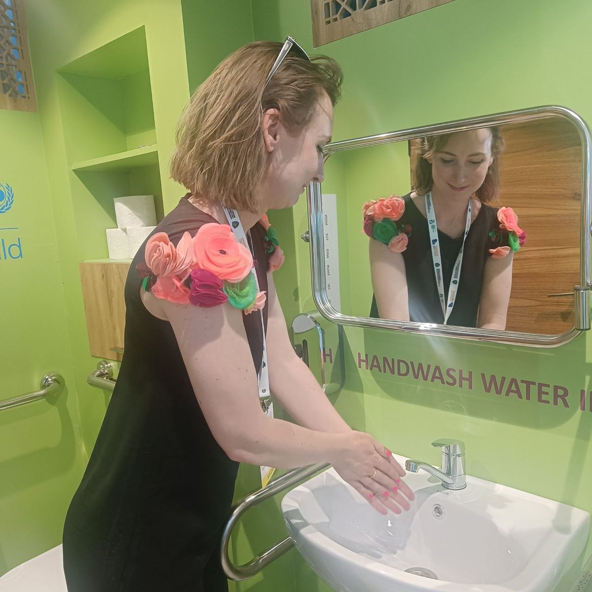 UNICEF_UZB's tweet photo. 🇺🇳🇺🇿 To mark Menstrual Hygiene Day, @UNICEF_UZB showcased a menstrual hygiene-friendly school toilet at the ECO EXPO during the GEF Assembly in Samarkand. As part of the "Future Focus Schools" exhibition, the model demonstrated how school sanitation facilities can be designed to support dignity, inclusion, and wellbeing for all students. The exhibit also highlighted key features of climate-resilient and accessible #WASH infrastructure, helping visitors explore how schools can better meet the needs of children and adolescents.