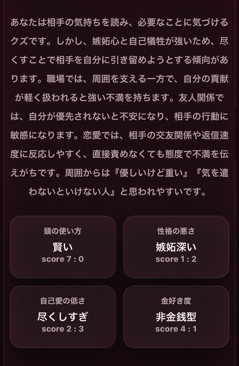 Mer_ice_'s tweet photo. また面白そうなのがあったので診断してみた🥺 https://t.co/csFrSvkMgi