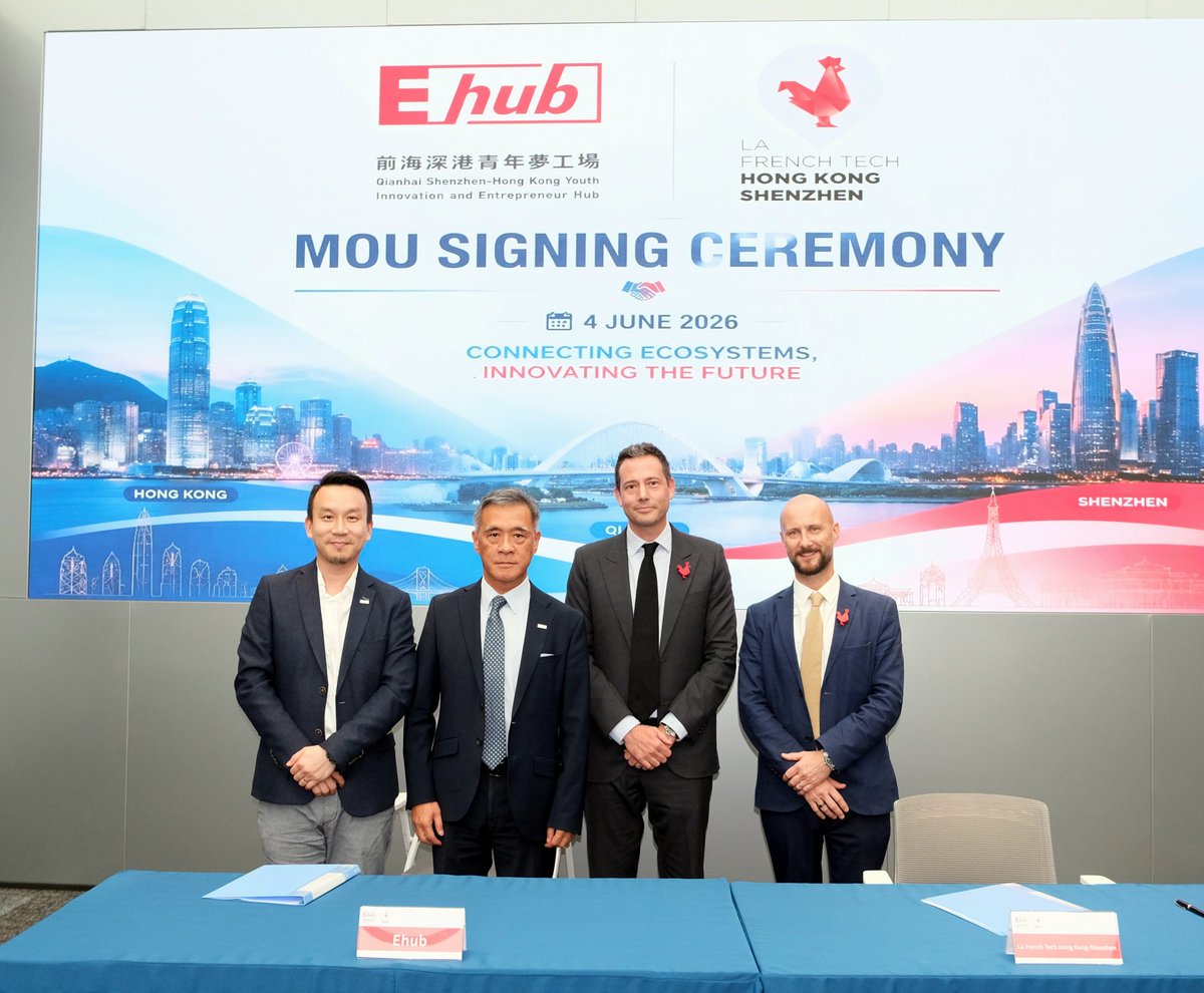FrenchTechHKSZ's tweet photo. Thank you for attending the MoU signing ceremony between Ehub and La French Tech Hong Kong Shenzhen.
Your presence and active participation made the event a great success and truly showcased the power of cross-border collaboration. https://t.co/yAcOoCRXSP