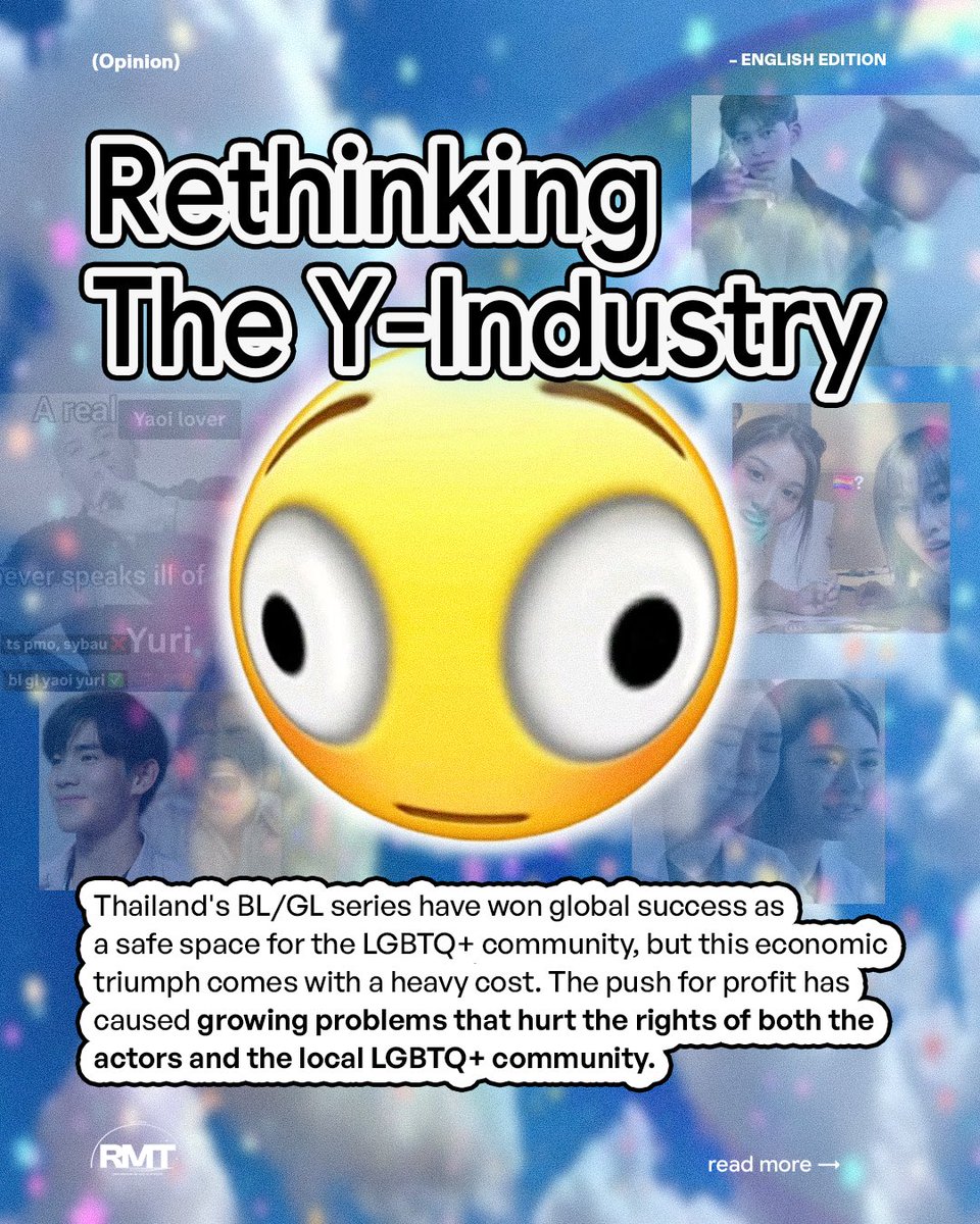 jaykchr's tweet photo. Rethinking The Y-Industry in English has been published 🎉

It examines how Thai BL/GL series became global LGBTQ+ safe spaces, their impact on local queer communities and actors, and the growing issues (sasaeng, parasocialism, etc.)

📖full read: https://t.co/jOZh6ouLPU https://t.co/RhREOYoAgb