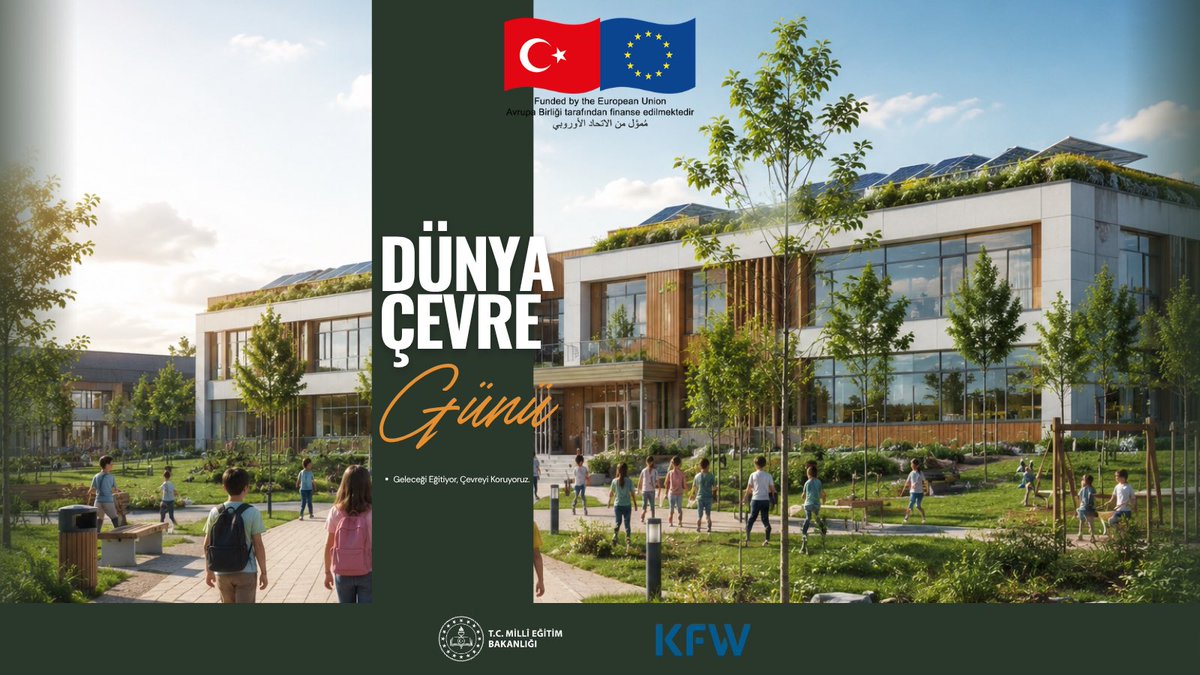 EgitimleGelecek's tweet photo. Sadece bir okul değil; ekolojik dengenin korunduğu, her detayıyla çevreye saygılı ve yaşayan eğitim yuvaları inşa etmeye kararlılıkla devam edeceğiz.

#dünyaçevregünü https://t.co/CimIwsgGe2