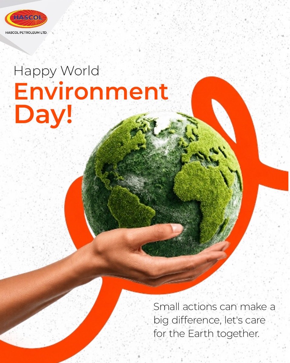 HascolLimited's tweet photo. Happy World Environment Day! 🌍🧡

Every small step towards sustainability creates a positive impact. At Hascol, we remain committed to supporting a cleaner, greener future for our communities and generations to come.

Together, let’s protect the planet we call home.💚 https://t.co/l6rsmYIkgz