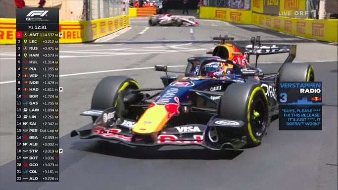racingnewstr's tweet photo. 😬 VERSTAPPEN MEMNUN DEĞİL!

🗣️: "ARKADAŞLAR, LÜTFEN BU SÜRÜMÜ DÜZELTİN. ÇALIŞMIYOR!"

 #MonacoGP https://t.co/lqcmYMH7zu