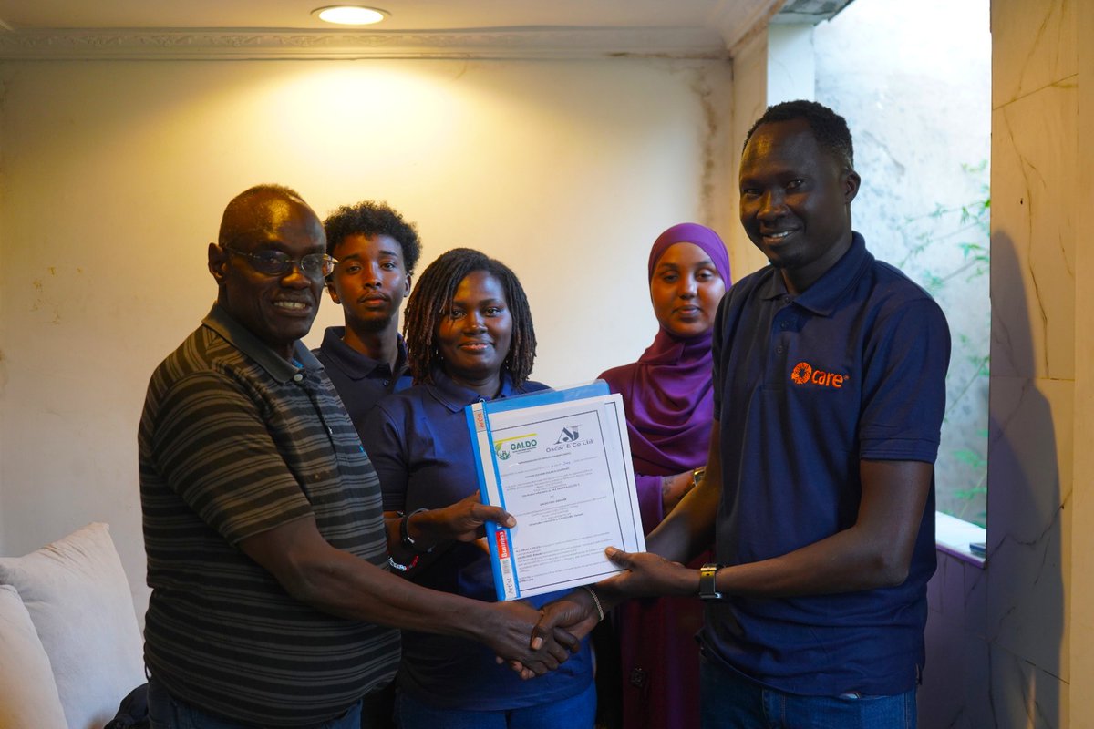 CAREinKenya's tweet photo. 2/ But none of this would have been possible without the right partnerships. 

Building on the foundation of trained, skilled youth, GALDO CBO formally signed a Memorandum of Understanding with T3 Africa Limited & AJ. OSCAR LTD one of Kenya's leading plastic recycling companies establishing a reliable, transparent market channel for all that collected PET plastic waste.

This wasn't a quick handshake. It followed a structured due diligence and negotiation process facilitated by CARE Kenya’s Private Sector Engagement function, carefully bridging the gap between grassroots environmental action and private sector demand.

From classroom to baling yard to recycling facility, the youth of Dadaab have proven that when communities are equipped and connected, real change follows. 

This initiative is implemented by @CAREinKenya & @CARE_Danmark through @denmarkinkenya, in collaboration with T3 Africa Limited & AJ. OSCAR LTD. 

The path to a cleaner, greener Dadaab runs through partnerships like these.

#CAREAlwaysThere #WorldEnvironmentDay2026 #NowForClimate