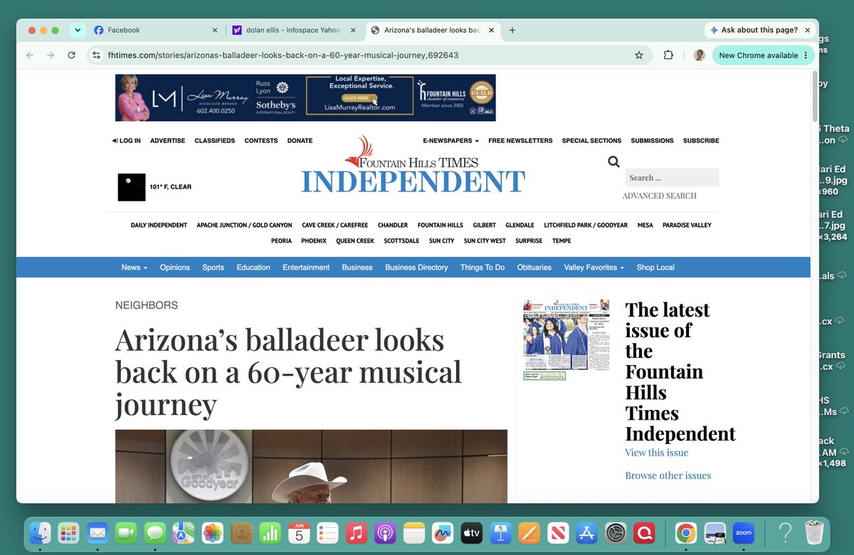 histleague's tweet photo. Dolan Ellis, honored as Arizona Historymaker in 2023, continues to share stories of Arizona through his songs. https://t.co/Uz7hGHtReW