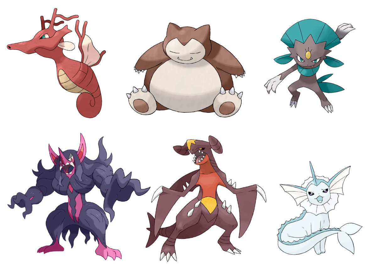 Cinnamonruguwu's tweet photo. Personal re-take on some shiny pokemon :) https://t.co/JOtA9Wk2Ob
