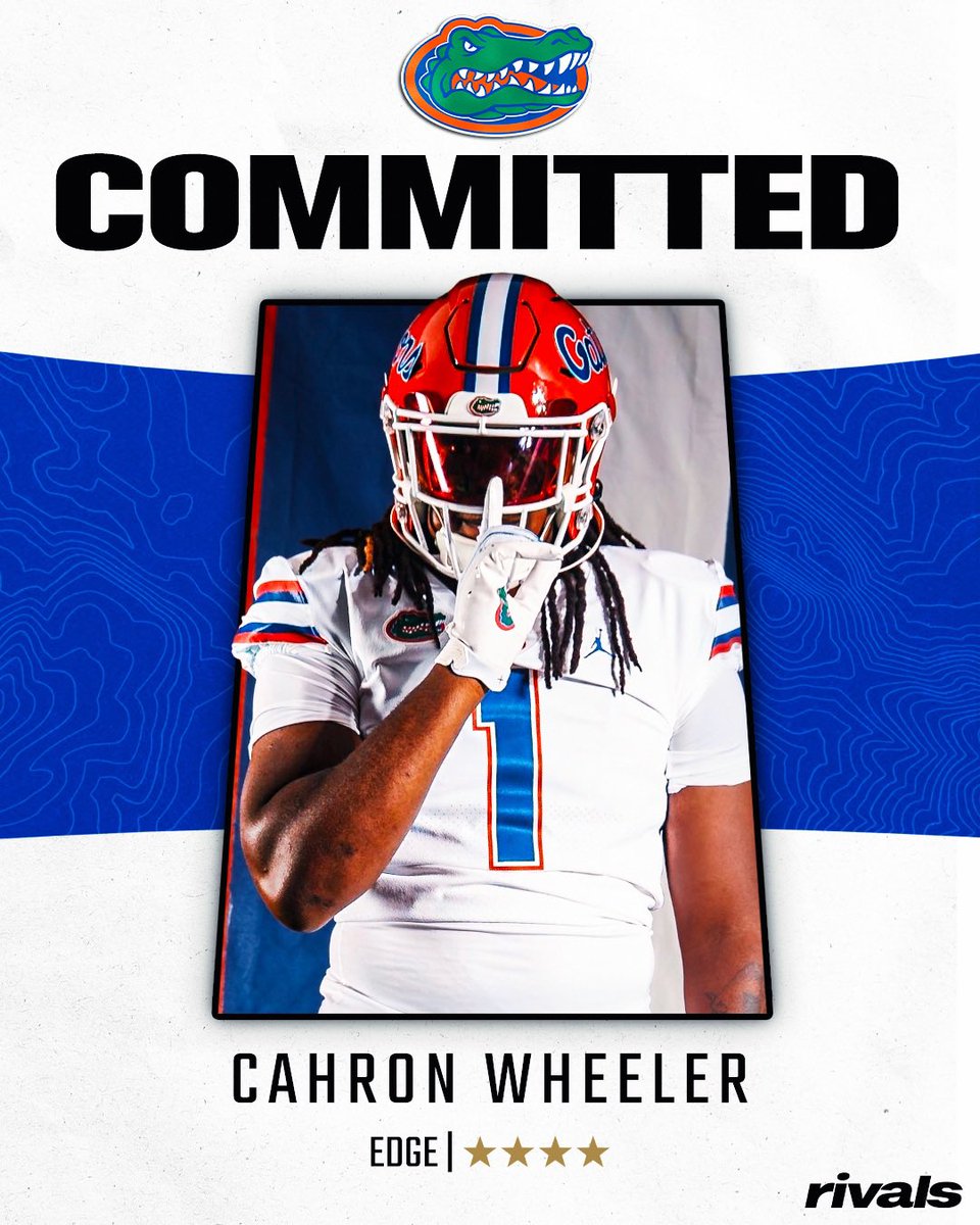 ChadSimmons_'s tweet photo. NEWS: On his OV to Florida, Top 100 EDGE Cahron Wheeler commits to the Gators.

“I like how the whole staff at Florida works together. It is a good environment down there."

Read: https://t.co/Qim8gWB8Se https://t.co/aJ7Lz7mRnz