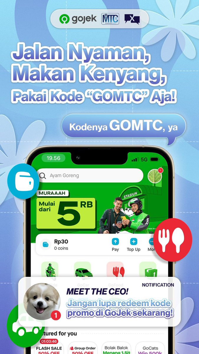 blueestaro's tweet photo. Aku tadi mau rapat tapi mager naik motor dan iseng ngecek gojek, ternyata lagi ada promo cuma pake kode “GOMTC”, COBAIN GUYS SANGAT MURCE BUAT KAUM KAYA KITAA ANAK KOS YANG SUKA KELUAR. atau bisa langsung ppencet link ini https://t.co/OqDF1JG2JV

#Gojek2026 #GOJEKSETIAPHARI https://t.co/j9UUPbXTTX