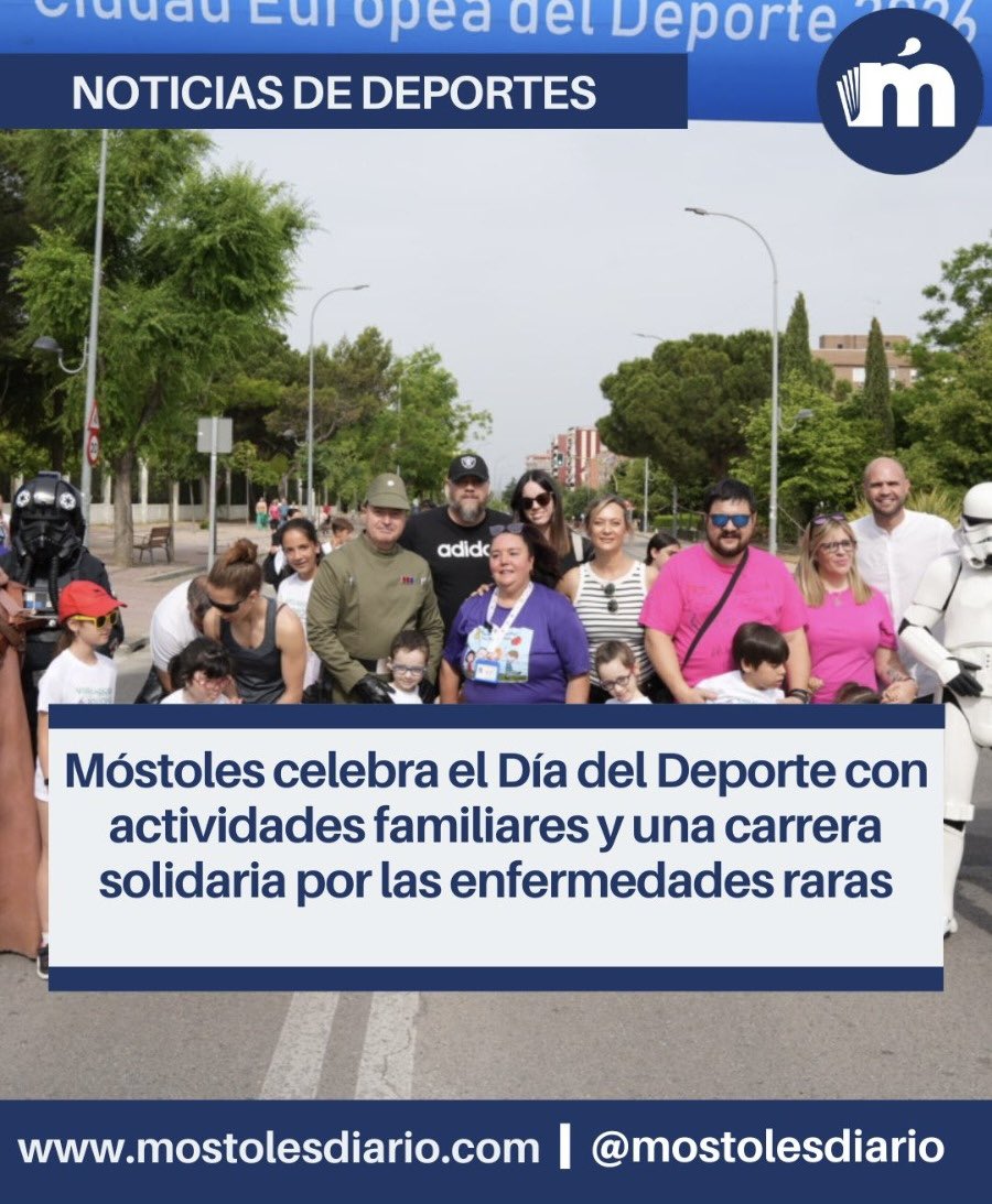 mostolesdiario's tweet photo. 🏊‍♂️🎉 Móstoles da la bienvenida al verano con la apertura de sus piscinas el sábado y celebra este domingo el Día del Deporte en Finca Liana, con actividades familiares y la IX Carrera Solidaria por las enfermedades raras. #Móstoles #Deporte #Verano

🔗  https://t.co/XIrSAu11yF https://t.co/7bhwK63MnS