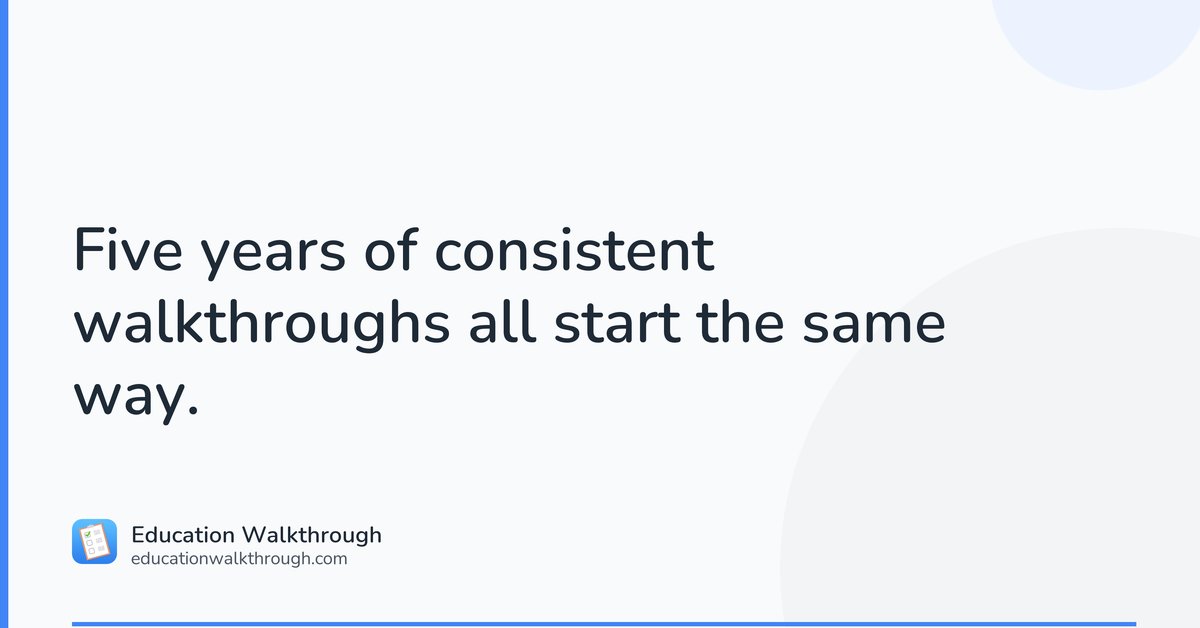 EduWalkthrough's tweet photo. Five years of consistent walkthroughs all start the same way: teachers believing the visits are for them, not about them. Not the form. Not the app. That belief.

https://t.co/BSmzHkaeTq

#K12 https://t.co/eTbeh3SiNH