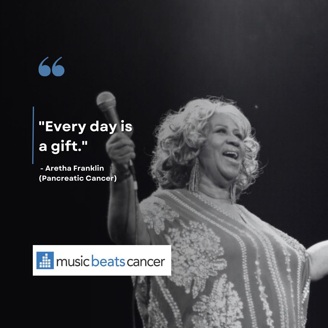 MusicBeatCancer's tweet photo. The Queen of Soul knew the value of each moment. As we advocate for cancer patients, we're reminded of the precious nature of time and why accelerating cancer innovations matters so much. What gift has your advocacy journey given you? 

#EveryDayMatters #MusicBeatsCancer https://t.co/VVG8PG67Ze