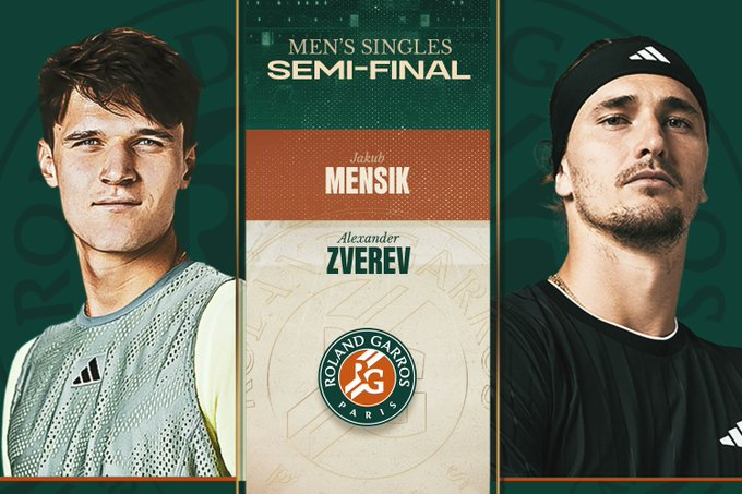 IntlSportsHub's tweet photo. 1st Men's SEMI FINAL about to start...

Zverev vs Mensik

What's your prediction for this??

#RolandGarros https://t.co/R6HshD7UhM
