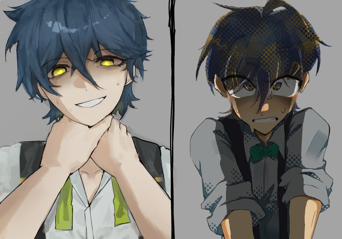 Lekori_'s tweet photo. ART COLLAB with charcoala moot!! Gah I should do more collab with my mutuals, this was so fun and they did a great job!!

Mine is on the left, while charcola's is on the right! 

#drdt https://t.co/7UyTgsTObR
