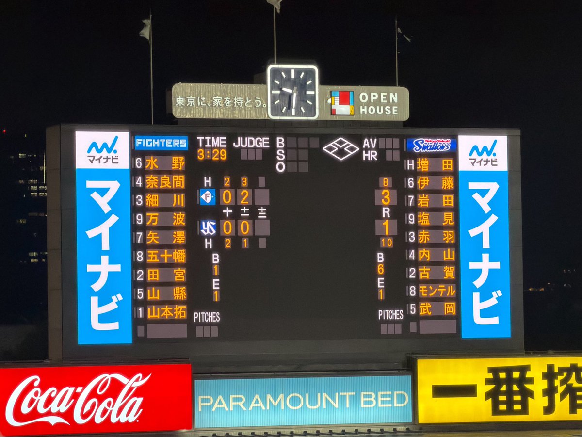 n_oki's tweet photo. ファイターズ勝ちました！
スワローズ負けてしまいました…。 https://t.co/zS98LFS4VN
