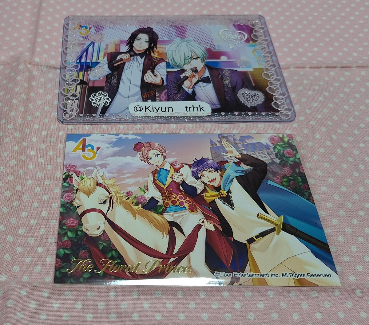 Kiyun_trhk's tweet photo. 【交換】　Ａ３！　ブロマイドコレクション　第五公演/第六公演

譲
箔押し→花の王子さま(椋&amp;九門)

求
同異種→莇、密

郵送希望
検索からも���お気軽にお声掛けください https://t.co/mlySAJcOI2