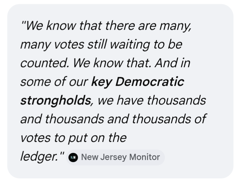Oldglorycries's tweet photo. When Jack was beating Murphy on election night in 2021, the Democrats were completely demoralized.  The late LG Sheila Oliver told the crowd this: https://t.co/mSWtNZP9Cc