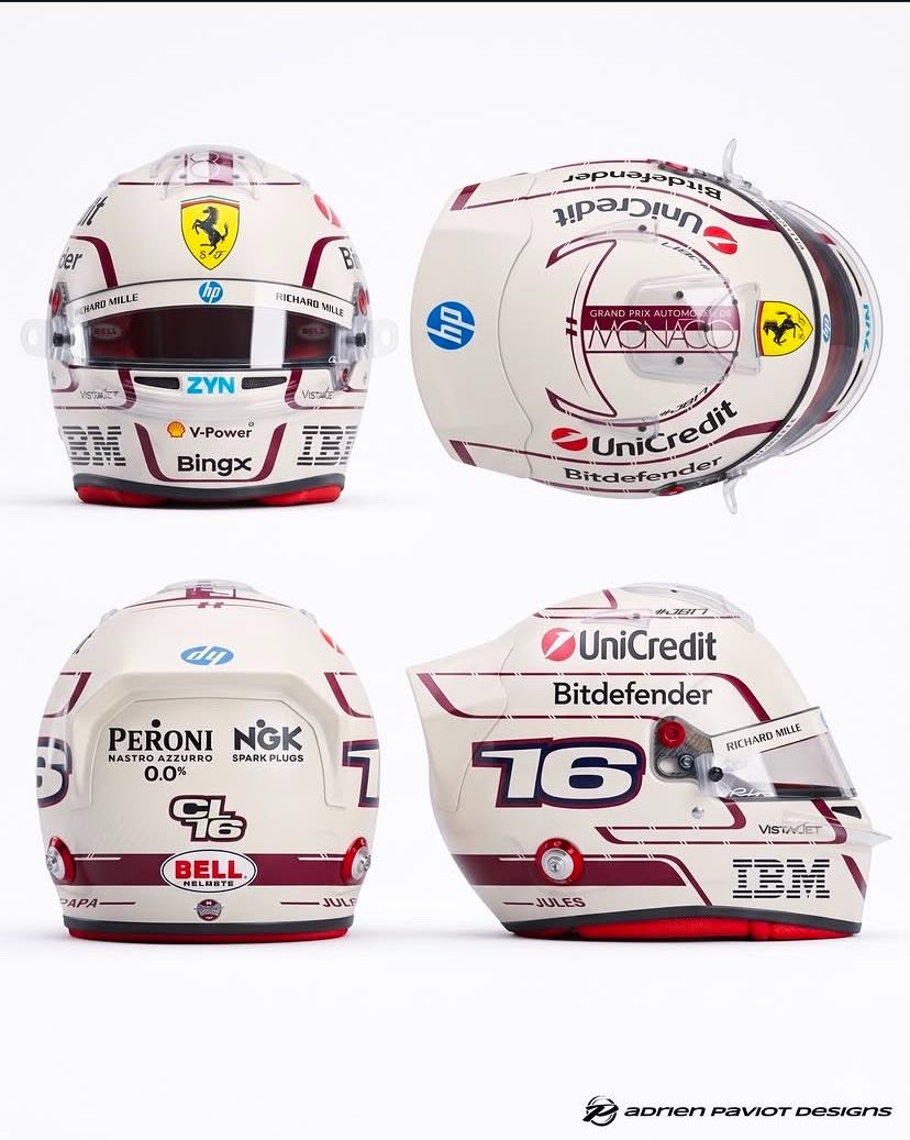CL16_inside's tweet photo. The special helmet 😍😍😍

#F1 #MonacoGP 🇲🇨 https://t.co/R63IWRESdW