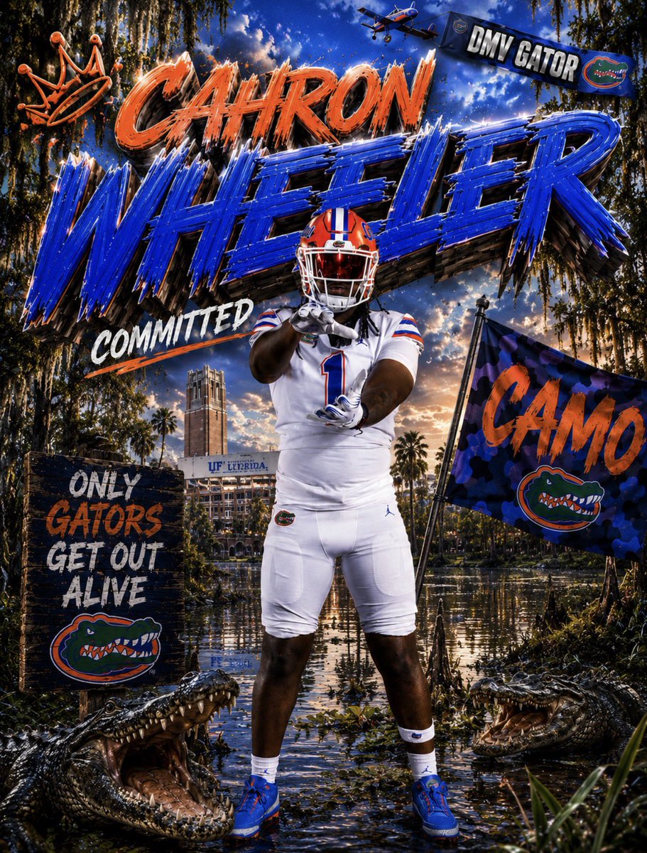 TheGatorConglo's tweet photo. 🚨🐊SWAMP ALERT🐊🚨
4⭐️ Edge/DL Cahron Wheeler has committed to Florida!
The 6'5", 245lb Wheeler is one of the most physically gifted edge prospects in the 2027 class. With his long frame, explosive first step, and natural power, he has the traits coaches look for in a future SEC pass rusher.
Has all the tools to be a defensive leader and difference maker.

Welcome to The Swamp,
@WheelerCahron 🐊