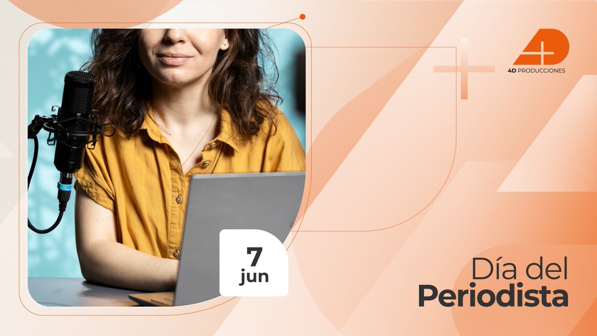 4DProducciones's tweet photo. ���️ En este Día del Periodista queremos saludar a todos los profesionales que, con compromiso, responsabilidad y vocación, trabajan cada día para informar, analizar y contar historias.

Y queremos hacer un reconocimiento especial a quienes forman parte de 4D Producciones, por su dedicación, profesionalismo y pasión por comunicar en cada contenido que realizan.

Gracias a todos los periodistas por su aporte fundamental a la construcción de una sociedad más informada.

¡Feliz Día del Periodista! 💙🎙️

4D Producciones. Promovemos periodismo de calidad.