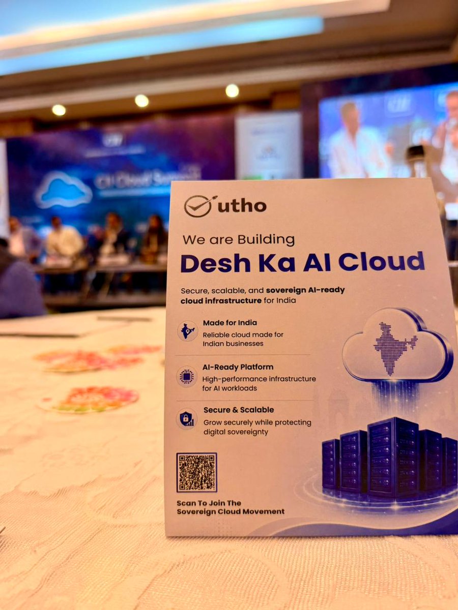 manoj_dhanda's tweet photo. Had an incredible panel discussion at CII Cloud Summit 2026 on "Sovereign Cloud &amp; Data Governance: Building Digital Reliability" 

Let's build in India, for the world - a better cloud, a better future, and a Bharat that leads.

#SovereignCloud #DataGovernance #DeshKaCloud https://t.co/LD39T0TsMq