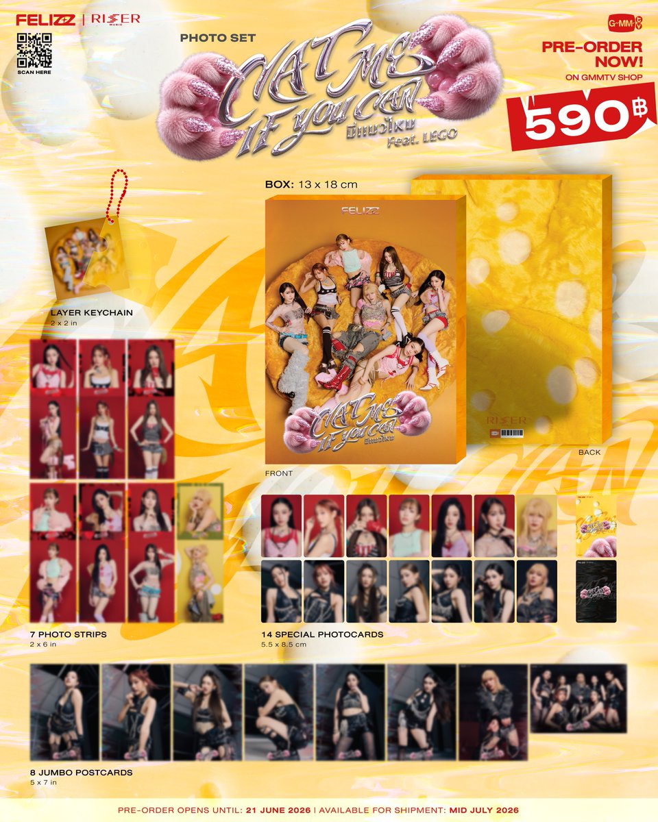 GmmtvShop's tweet photo. PRE-ORDER NOW! CAT ME IF YOU CAN PHOTO SET | FELIZZ X LEGO LYKN ON GMMTV SHOP

สั่งซื้อที่นี่ / Order Here
CAT ME IF YOU CAN PHOTO SET | FELIZZ X LEGO LYKN
https://t.co/uiElo0hmEn

Pre-order opens now until June 21, 2026.
All purchase orders will be shipped sequentially starting from mid July 2026.

#มีแมวไหมFELIZZxLEGOmv
#มีแมวไหมFELIZZxLEGO
#FELIZZ
#RISERMUSIC
#GMMTV