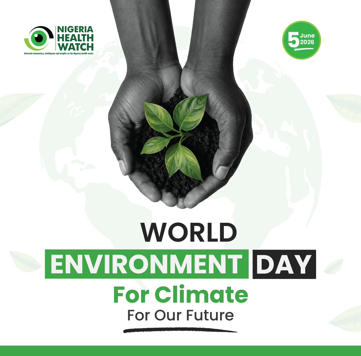 nighealthwatch's tweet photo. It's #WorldEnvironmentDay

A healthy planet is the foundation of healthy people, thriving communities, and sustainable development.

As the world marks #WorldEnvironmentDay 2026 under the theme "Inspired by Nature. For Climate. For Our Future," we are reminded that climate action cannot wait. Protecting our environment is essential to safeguarding lives, strengthening resilience, and securing a better future for generations to come.

#NowForClimate