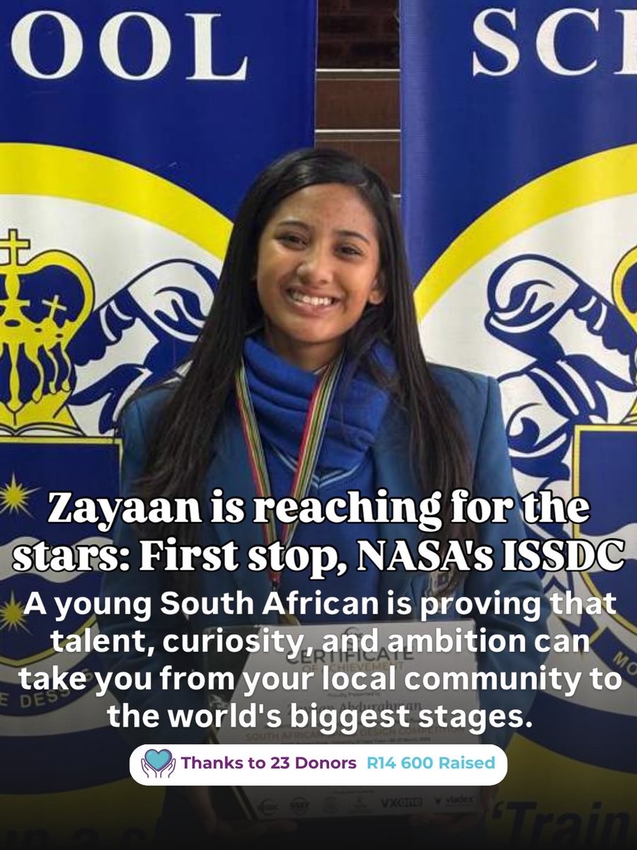 backabuddy's tweet photo. Good news from South Africa 🇿🇦

A teenager swimming for safer futures.
A little boy inspiring hope.
A future NASA representative from Mitchells Plain.
And a nation showing up for one another.

Still good people. Still good news. https://t.co/Z4mowza47o