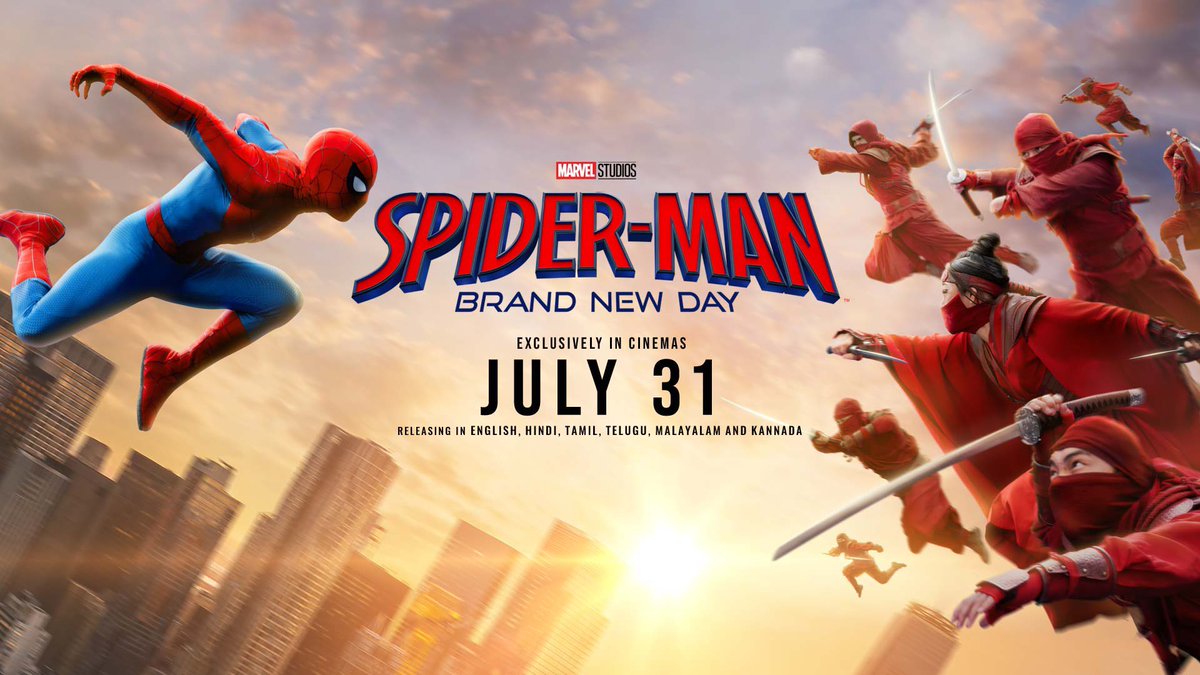 MCUFilmNews's tweet photo. New banner for ‘SPIDER-MAN: BRAND NEW DAY’

In theatres July 31. https://t.co/6XLBpckttA