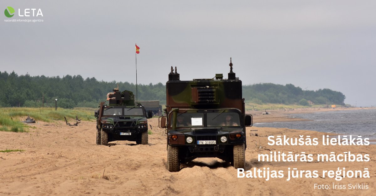 letanewslv's tweet photo. Latvijā sākušās lielākās un stratēģiski nozīmīgākās militārās mācības Baltijas jūras reģionā "Baltops 26", aģentūru LETA informēja Nacionālie bruņotie spēki https://t.co/vnBy6tdZJu https://t.co/855GKyKA3L