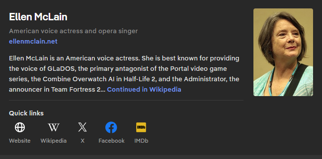FPSpsychoYT's tweet photo. @DiscussingFilm As long as Ellen McLain gets cast as GLaDOS I'm so down for this. https://t.co/l2zZ5rHRAS