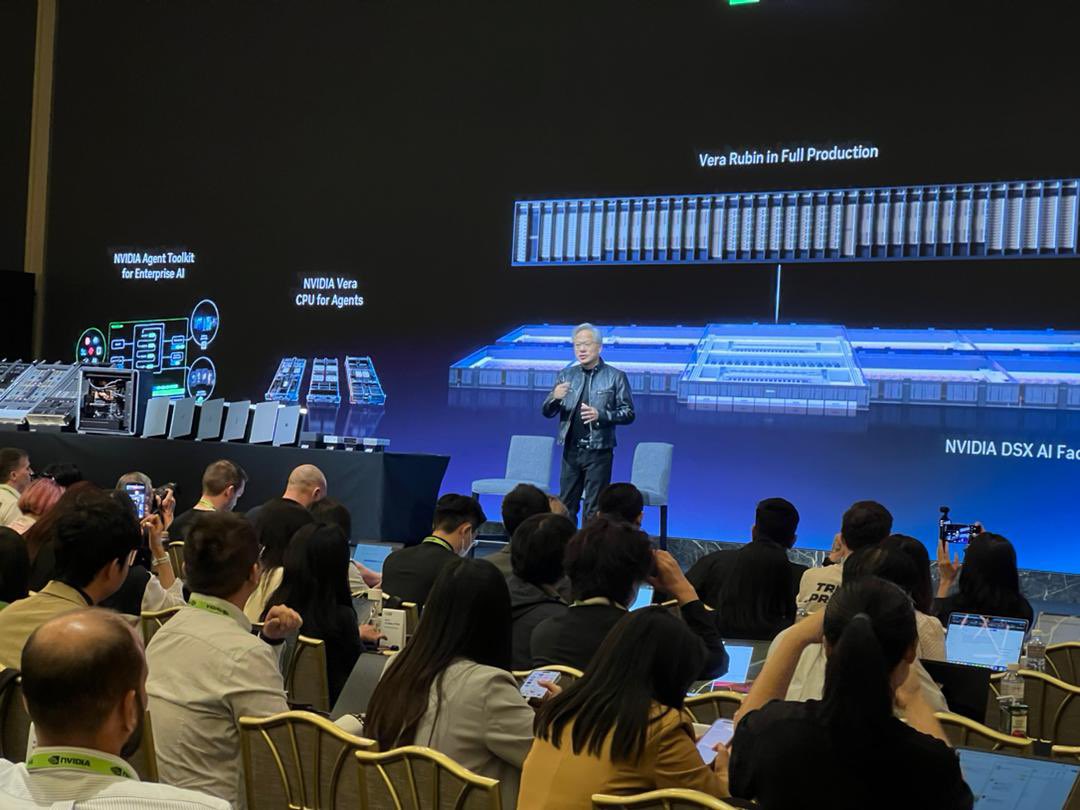 neiltwitz's tweet photo. Got to ask Jensen his thoughts on how and when Physical AI will see an inflection point - during @nvidia Analyst Q&A this week -

Question:

“Physical AI has picking up in the factory,  the autonomous vehicles. 

But to cross the chasm into unstructured human spaces with humanoids like an average home or highly dynamic medical environments, what is the missing link, is it the dexterity, world models or lack of data to train the robots? 

When shall we see the “Useful AI” moment for Physical AI like we are seeing with the Agentic AI?”

Jensen:

“We will see rapid integration of Agentic AI into Physical AI and the agentic framework he highlighted during the keynote will start applying to spatial  or physical applications from autonomous vehicles to humanoids.”

He elaborated  in detail on  the importance of “reasoning” capabilities for autonomous cars and robots. The Agentic AI is the foundation along with the world models such as Alpameyo. He nicely tied the cloud, the PC, the car, and the humanoid to one agentic blueprint. 

“Every edge device will become autonomous. We are not far away from inflection points for Physical AI.”

“In next two years be ready for Physical AI to reach an inflection point.”

$NVDA