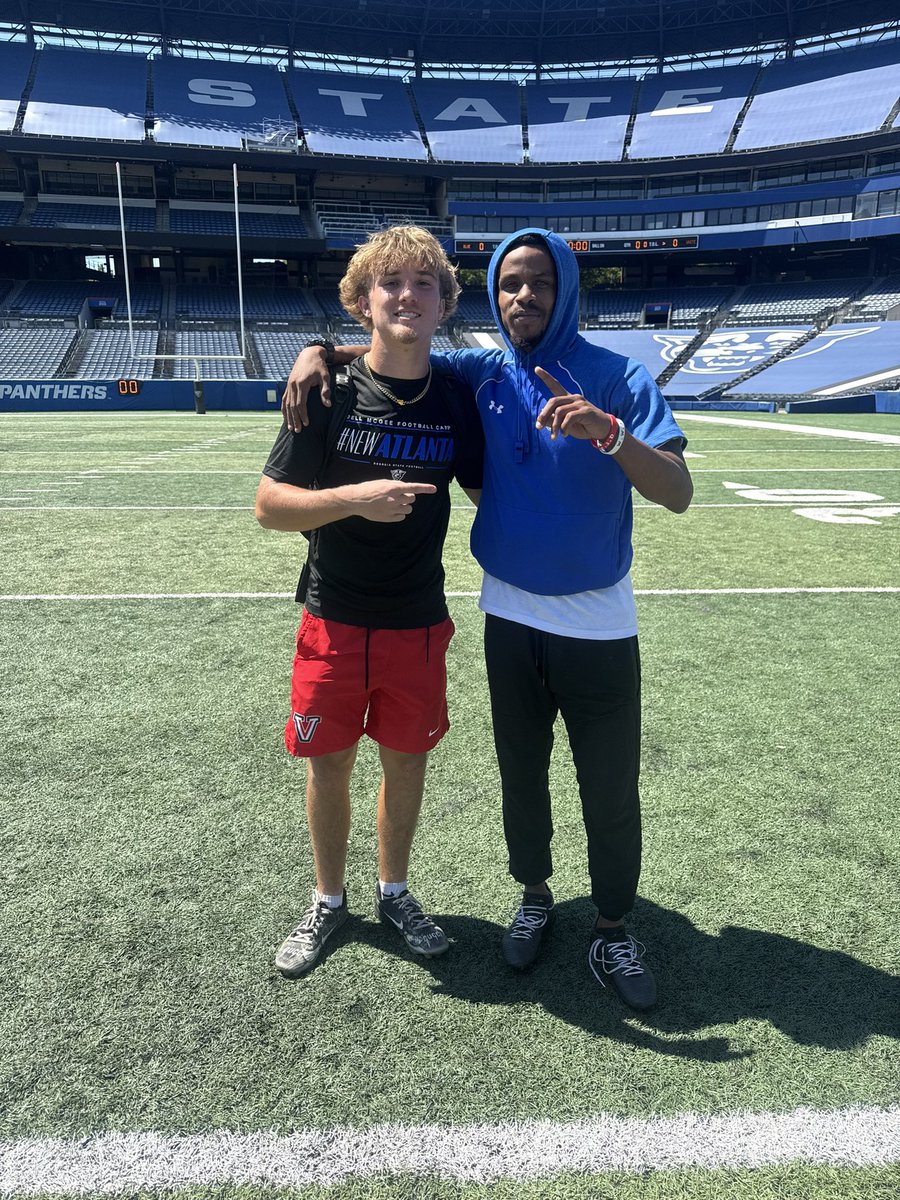 ryderpollard1's tweet photo. Had an amazing time at the GA State camp!!! I Appreciate @CoachBrownDBS for showing me around and making my offer official. Looking forward to coming back to #NewAtlanta this season. #GoPanthers https://t.co/bPSjgowbcZ